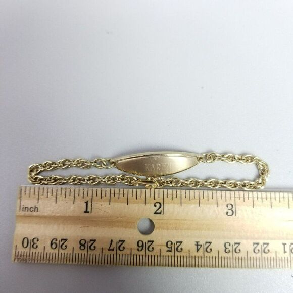 Vintage Speidel Engraved ID Bracelet, Karen Love, Steph, Gold Tone, 7 Inches - Picture 5 of 8